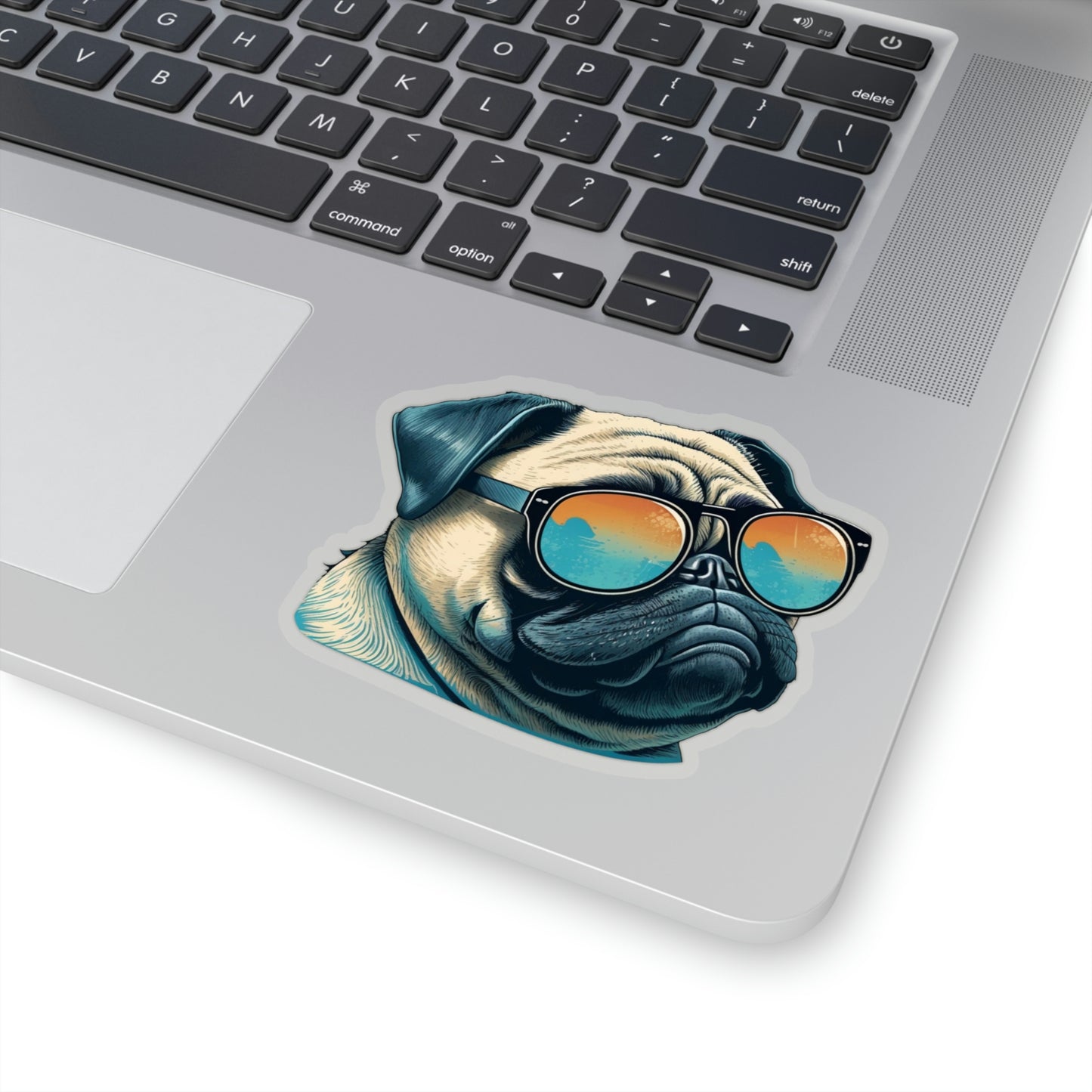 Pug Life Kiss-Cut Stickers | Pug Dog Wearing Sunglasses | Happy Dog Stickers