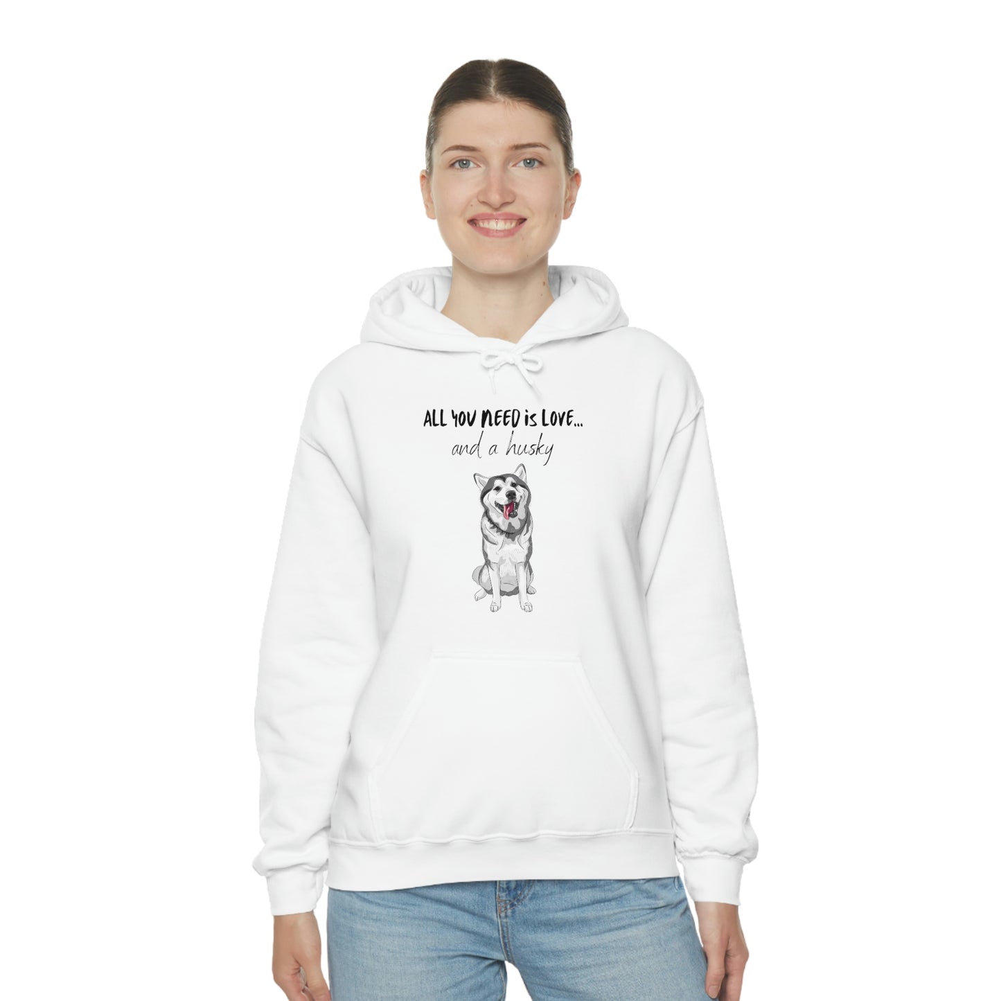 All You Need Is Love And A Husky Unisex Heavy Blend™ Hooded Sweatshirt