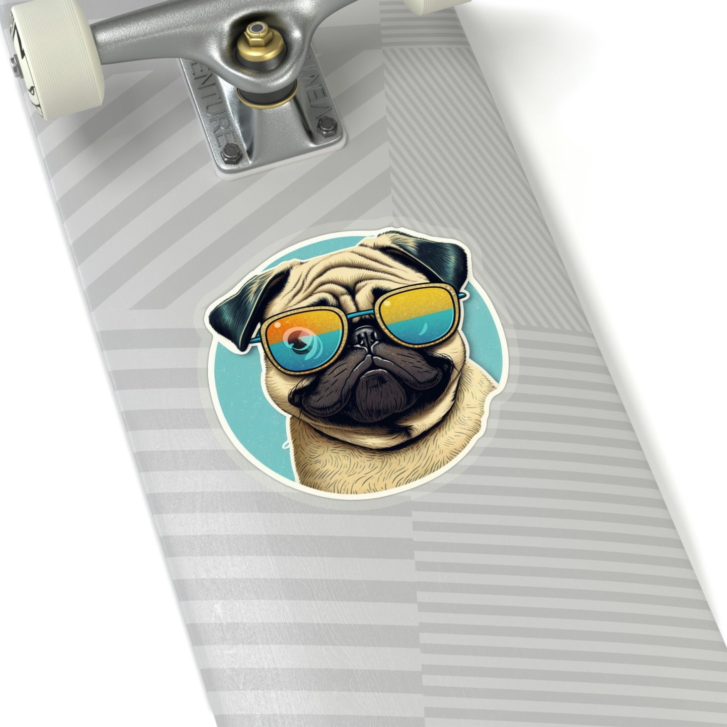 Pug With Sunglasses Kiss-Cut Stickers | Happy Dog Stickers