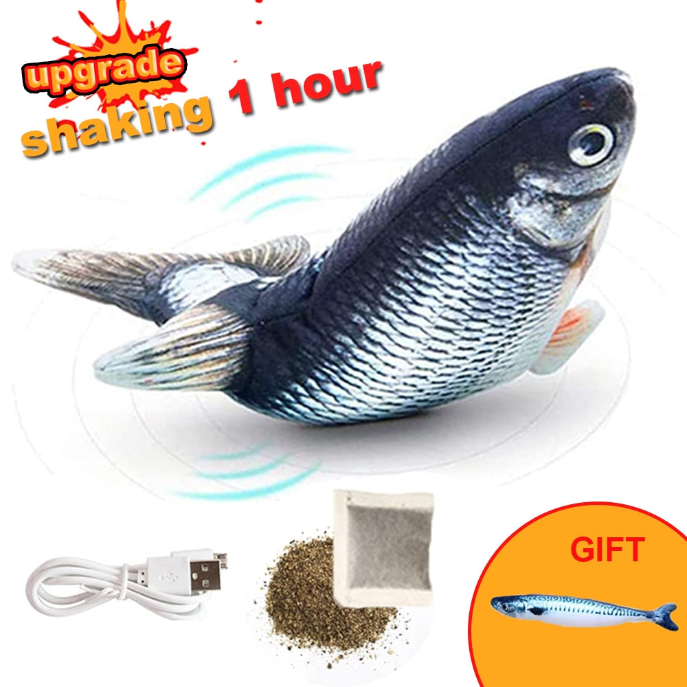 Smart Interactive Fish Toy For Cats and Kittens. Includes Bag of Cat Nip.  | Cat Health Happy Cat Toy